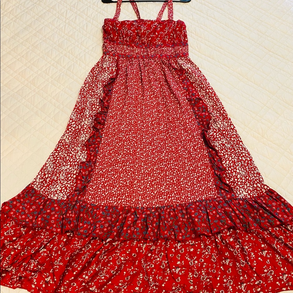 Free People red flower dress w/ Keyhole back